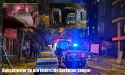 Bahçelievler'de oto tamirhanesinde korkutan yangın: Patlayan boyalar paniğe neden oldu