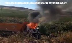 Diyarbakır’da kamyon devrildi: Sürücü yanarak hayatını kaybetti