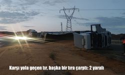Karşı yola geçen tır, başka bir tıra çarptı:: 2 yaralı