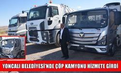 Yoncalı Belediyesi’ne hibe edilen yeni çöp kamyonu hizmete girdi