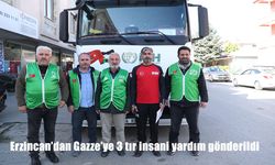 Erzincan'dan Gazze'ye 3 tır insani yardım gönderildi