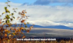 Kars'ın yüksek kesimleri beyaza büründü