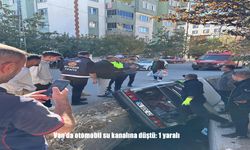 Van'da otomobil su kanalına düştü: 1 yaralı