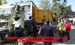 Kontrolden çıkan hafriyat kamyonu iş yerlerine daldı: 4 iş yeri kullanılamaz hale geldi