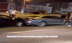 Diyarbakır’da 9 aracın karıştığı kazada 3 kişi yaralandı