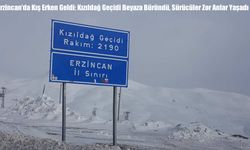 Erzincan’da Kış Erken Geldi: Kızıldağ Geçidi Beyaza Büründü, Sürücüler Zor Anlar Yaşadı