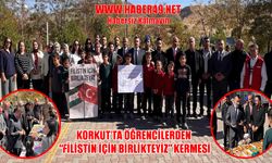 Korkut’ta öğrenciler Filistin için el ele verdi