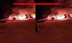 Erzurum’da Şantiye Alanında Korkutan Yangın Paniğe Neden Oldu