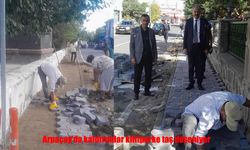 Arpaçay’da Kaldırımlar Kilitparke ile Yenileniyor