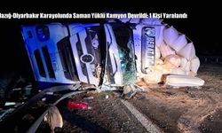 Elazığ-Diyarbakır Karayolunda Saman Yüklü Kamyon Devrildi: 1 Kişi Yaralandı