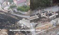 Anız yangınları mezarlıklara zarar veriyor