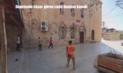 Depremde hasar gören cami ibadete kapalı