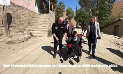 Sınır köyündeki iki özel çocuğun yüzü hasta yatağı ve akülü sandalyeyle güldü