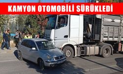 Muş’ta korku dolu anlar: Kamyon otomobili sürükledi!