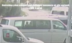 Kontrolden çıkan otomobil park halindeki kamyonete ok gibi saplandı: 1 ölü, 4 yaralı