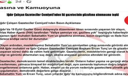 Iğdır Çalışan Gazeteciler Cemiyeti'nden iki gazetecinin gözaltına alınmasına tepki