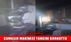 Muş’ta çamaşır makinesi yangını paniğe neden oldu