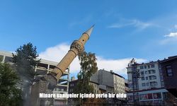 Minare saniyeler içinde yerle bir oldu