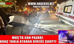 Muş'ta gece yarısı korkutan kaza: 2 yaralı