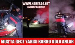 Muş'ta seyir halindeki otomobil alev alev yandı