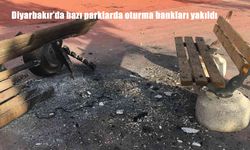 Diyarbakır’da bazı parklarda oturma bankları yakıldı