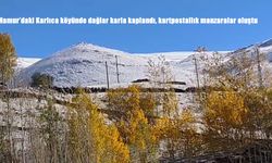 Hamur'daki Karlıca köyünde dağlar karla kaplandı, kartpostallık manzaralar oluştu