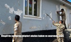 Bingöl'de jandarma ekipleri okulun bakım ve onarımını yaptı