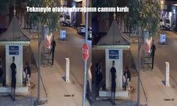 Elazığ’da bir kişi otobüs durağını tekmeleyip camını kırdı