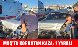 Muş’ta pikap ile otomobil çarpıştı: 1 yaralı