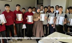 Öğrencilerden öğretmenlere sürpriz: Hazırlanan sertifikalar kendilerine taktim edildi