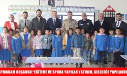 Bulanık Kaymakamı Koşansu, öğrencilere spor malzemeleri hediye etti