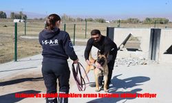Erzincan’da Köpeklere Arama Kurtarma Eğitimi