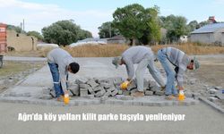Ağrı’da köy yolları kilit parke taşıyla yenileniyor