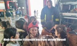 Minik öğrenciler itfaiyecilik mesleğini yerinde öğrendi