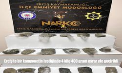Erciş'te bir kamyonetin lastiğinde 4 kilo 400 gram esrar ele geçirildi