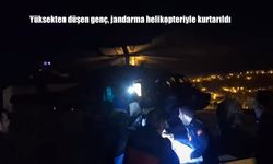 Yüksekten düşen genç, jandarma helikopteriyle kurtarıldı