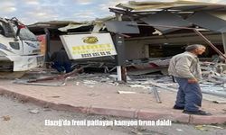 Elazığ’da freni patlayan kamyon fırına daldı