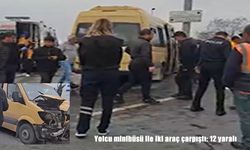 Yolcu minibüsü ile iki araç çarpıştı: 12 yaralı