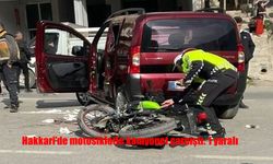 Hakkari'de motosikletle kamyonet çarpıştı: 1 yaralı