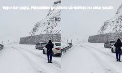 Yoğun kar yağışı, Palandöken geçidinde sürücülere zor anlar yaşattı