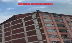 Elazığ’da Çatıda Tehlikeli Anlar: İşçi Canını Hiçe Saydı