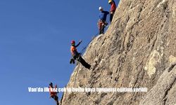 Van'da ilk kez çok ip boylu kaya tırmanışı eğitimi verildi