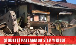 Doğalgaz patladı: 2 ev çöktü, 1 yaralı