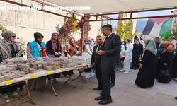 Hakkari’de Gazze yararına kurulan hayır çarşısına yoğun ilgi