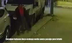 Adana’da dehşet anları: Küçük çocuğu arabaya vurup yere fırlattı