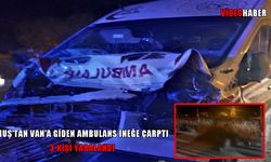 Muş’tan Van’a hasta taşıyan ambulans mandaya çarptı