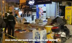 Ateşe verilen tekel bayide patlama: Anne ve oğul yaralandı