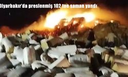 Diyarbakır’da korkutan yangın: 102 ton saman küle döndü
