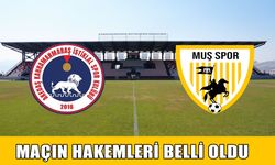 Muşspor, Kahramanmaraş maçının hakemleri belli oldu