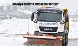 Malatya'da karla mücadele sürüyor